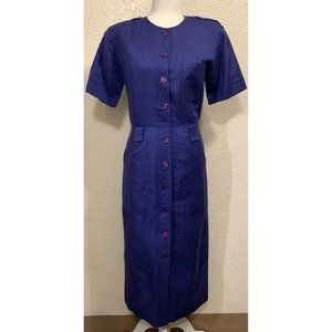 The Kollection LTD Vintage 70s Purple Maxi Retro Button Dress